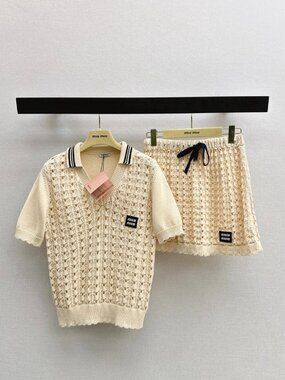 Miu Miu | Tops | Miu Miu Womens Fashion Casual Letter Embroidered